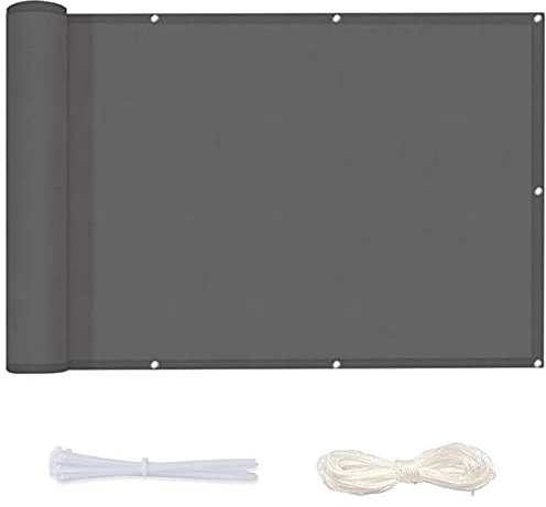 XINAR Sonnensegel Rechteckig 6.5x6.5M 95% UV Schutz PES Polyester, Sonnenschutz Windschutz Segeltuch Pergola mit Ösen und Kabelbinder für Außenbereiche wie Gärten und Balkone, Dunkelgrau