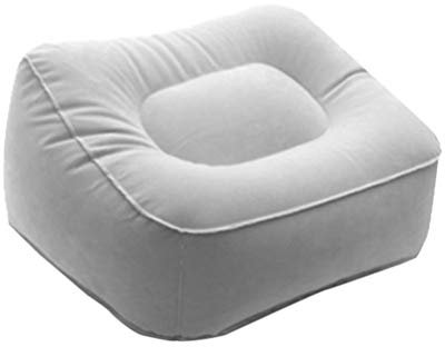 CLISPEED Inflatable Travel Foot Rest Pillows Adjustable Height Leg Rest Pillow Inflating Airplane Bed Foot Stool Under Desk Office Footrest for Gaming Computer