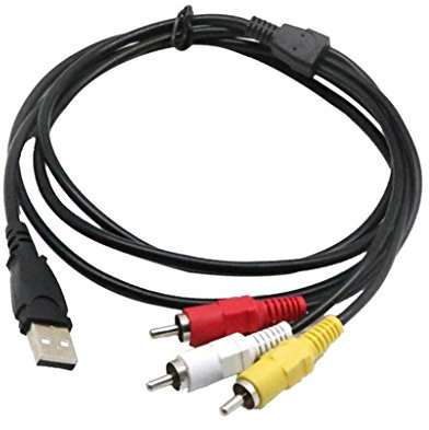 Leeadwaey Câble adaptateur USB mâle vers 3 RCA AV audio vidéo pour TV HDTV DVD 1080p