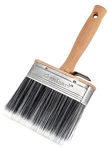 Genixart Deck Stain & Sealer Block Paint Brush - 5 inch Big Fence Stain Brush for Wood - Large Masonry Paintbrush - Wide Limewash Brushes for Brick Concrete Walls