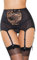 KOEMCY Medias Mujer con Liguero Sexy Encaje Floral Transparente Elástico Sujetador Muslo Alto Rejilla Elegante Transpirable Confortable para Fiesta Noche Baile