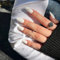 24PCS Medium False Nails with Glue Stickers,Square Full Cover Acrylic and Press on Nails no Glue,Matte White French Fake Nails Stick for Women and Girls Nail Art.