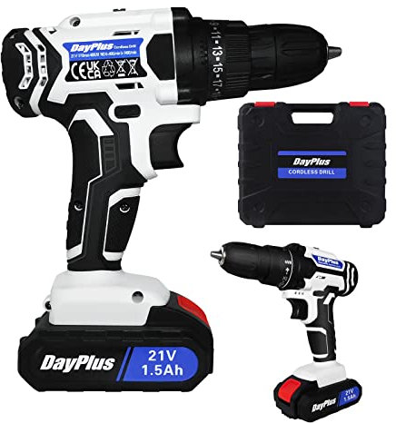 Electric Wall Drill Cordless Screwdriver Set with Carry Case for Home DIY Project, Rechargeable Drill Drivers Cordless Drill Set w/LED Light, 29PCS Accessories, 0-400/1400RPM Variable Speed Control