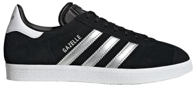 adidas Damen Gazelle Sneaker, Core Black/Silver Metallic/Cloud White, 38 2/3 EU