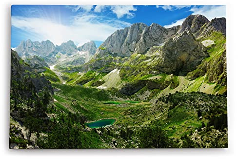 Paul Sinus Wandbild 120x80cm Albanische Alpen Prokletije Gebirge Berge Natur Sonnenschein