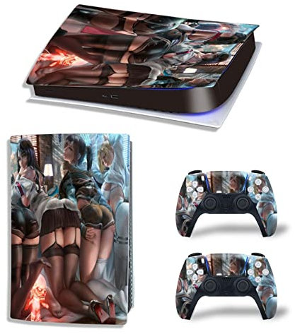YANHAO Konsole ladestation Skin Anime Aufkleber Skin Für PS5 Digitale Ausgabe Konsole Und 2 Controller Vinyl Cover Skins Wraps, Blasenfrei, Langlebig, Kratzfest 98696 Skins Wraps Geschenk