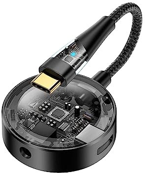 LOKUKA USB C auf Klinke Adapter und Laden 60W Schnellladung, 2 in 1 Kopfhörer Adapter USB C auf TRRS 3.5mm 48kHz/16Bit kompatibel mit16 Pro Max iPad Pro/Mini 6 Galaxy S24 Ultra S23, Schwarz