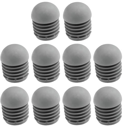 cyclingcolors 10x Bouchon Tube Chaise Rond Embout rentrant antidérapant Gris Pied Meuble Protection, 30mm