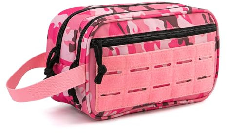 QT&QY Trousse de Toilette Tactique pour Hommes - Sac hygiène EDC, Outil Militaire avec Poches Molle, Petite Trousse Dopp pour Voyage, kit de Rasage Homme et Sac de Douche Nomade