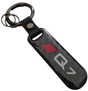 Carbon My Ride Q7 Porte-clés en fibre de carbone pour propriétaires d'Audi Sport Tech Performance S-line Accessoires cadeaux, Noir , taille unique