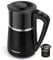 Aigostar - Hervidor agua electrico control temperatura, Acero Inoxidable, 40°C a 100°C, Doble Pared, LED Indicador Digital, Silencioso, Función de Mantenimiento Del Calor, 1,7L, 2200W, Negro