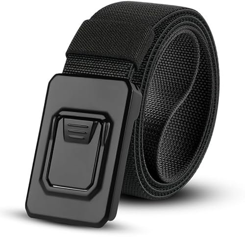 flintronic Gürtel Nylon Canvas Belt, Canvasgürtel, Verstellbarer Nylon Stoffgürtel mit Schnellverschluss, Schneller Pass durch die Flughafensicherheit,125cm taktischer Gürtelschnalle