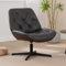 Wahson Sessel Kunstlederbezug moderner Lesesessel Industrial drehbarer Loungesessel mit Metallgestell für Wohnzimmer/Büro, Dunkelgrau