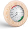 Palmcee Termoigrometro in legno, termometro e igrometro per sauna 2 in 1, ad alta precisione, rotondo, in legno, accessorio per sauna per bagno turco