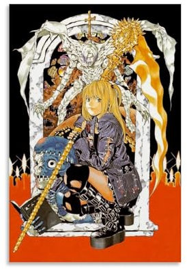 Zhailliu Poster Death Note im Vintage-Stil, Anime-Comics, Leinwandposter, Wandkunst, Dekoration, Wohnzimmer, Schlafzimmer, Dekoration, Poster, 30 x 45 cm, ungerahmter Stil