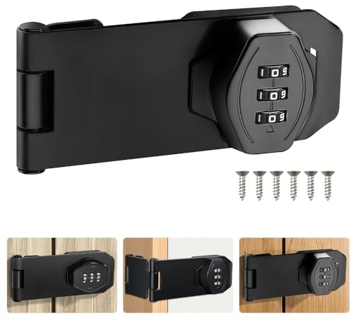 1Pcs Door Lock Hasps, Password Hasp Locks Door Lock Hasp Cabinet Locks Hasp Latch for Cabinets Barn Door Outdoor Garden