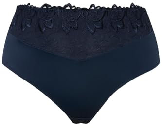 Ulla Popken TruYou Damen große Größen Übergrößen Plus Size TruYou Stringpanty, Spitze, Mikrofaser Nachtblau 58+ 832864139-58+
