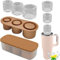 Stanley Cup Ice Cube Mold, Silicon Reusable Ice Cube Tray Mould for Tumbler with Lid 30/40oz Stanley Accessories Ice for Freezer Drinks Coffee (Brown+Box)