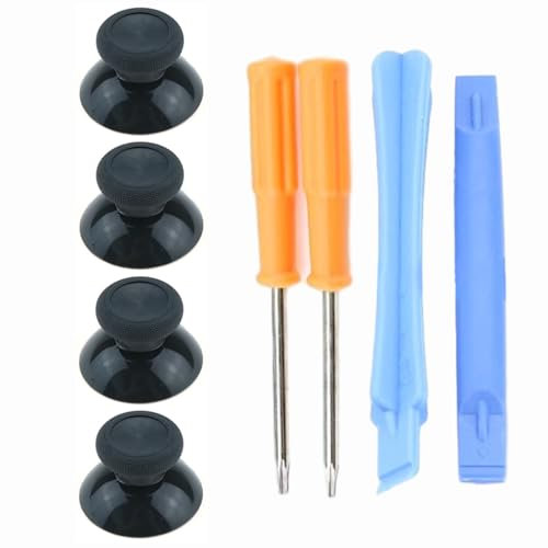 2 Pares Joysticks para Xbox Series S X Control, Joystick Kit de Reparación de Repuesto para Xbox One Controlador con Destornilladores, Joystick Reemplazable para Xbox One Repuesto (Negro)