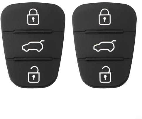 Lot de 2 porte-clés en caoutchouc pour Hyundai modèles I10, I20, I30, coque de rechange à 3 boutons