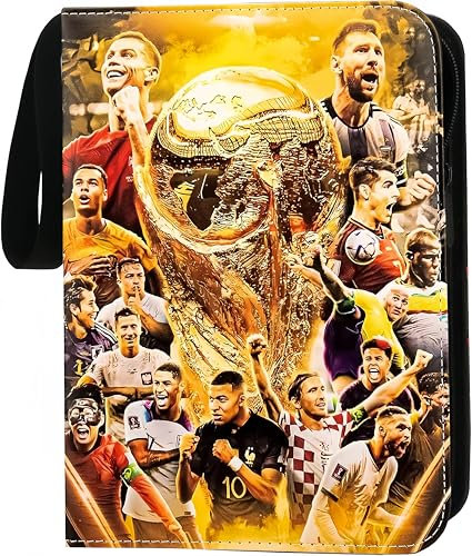 Fußball Star Sammelkartenalbum, 400 Karten Kapazität, 50 Seiten mit 4 Taschen pro Seite