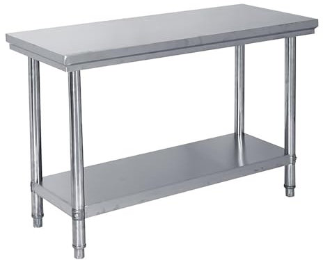 LHXLSH Edelstahl Arbeitstisch Küche, Edelstahltisch Küchentisch, Mit Aufkantung - Gastronomie Tisch Bis 300kg Belastbar, für Zuhause, Restaurant, Hotel und Garage(80 * 40cm/31.4 * 15.7)