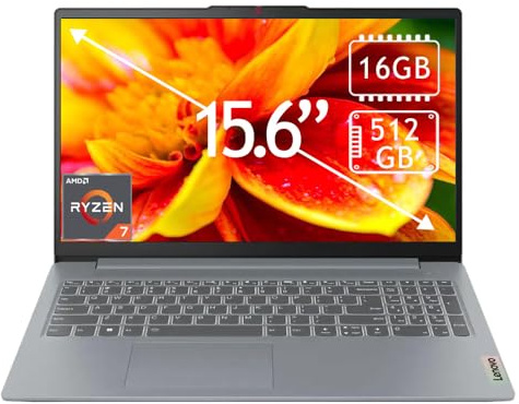 Lenovo IdeaPad Slim 3 15.6 Full HD Écran tactile PC Portable - AMD Ryzen 7 5825U, 16Go de mémoire, 512Go SSD, Arctic Grey