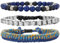 Dazylleco Mens Bracelets Beaded Braided Rope Bracelets Set for Men Mens Jewellery(Sapphire)