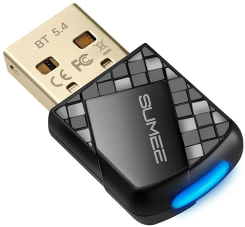 Bluetooth 5.4 USB Adapter für PC - Wireless Dongle Sender/Empfänger, Plug & Play für Windows 11/10/7, unterstützt Tastatur/Maus/Kopfhörer/Lautsprecher/Gamecontroller (BR+EDR+BLE Dual Mode)