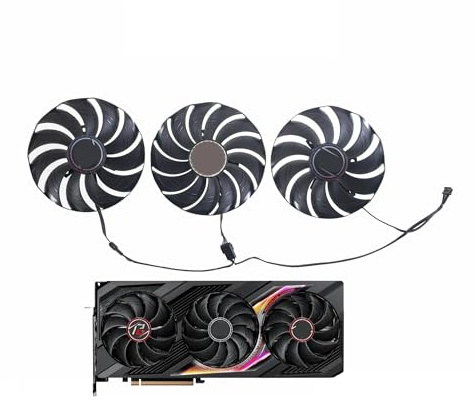 tianwandong Ventilateur de carte graphique 98 mm CF1010H12S DC12 V 0,35 A for RX 7800 XT Phantom Gaming 16 Go OC(3PCS Set fan)