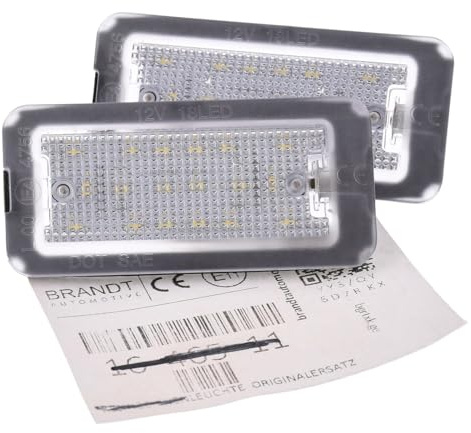 BRANDT AUTOMOTIVE Kennzeichenleuchten LED kompatibel mit Fiat 500 I 312 07-22 500C I 09-22 Linea I 323 07-17 Abarth 500 595 695 I 312 08-23