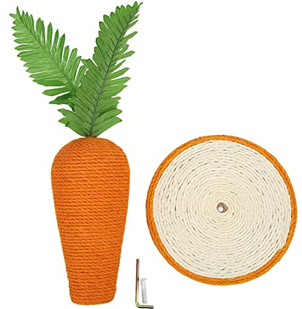 Rcniso Rascador de Zanahoria para Gatos, Rascador de Garra de Sisal Duradero para Gatos de Interior, Diseño Novedoso para Entrenamiento de Gatitos, Escalada, 9,8x9,8 Pulgadas