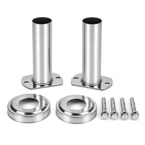 Lot de 2 supports d'échelle de piscine en acier inoxydable - Diamètre 40 mm - Manchon pour échelle de piscine - Support pour tubes ronds en acier inoxydable - Kit de montage pour échelle de piscine
