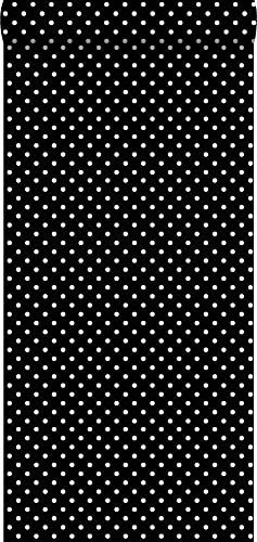 ESTAhome Tapete Punkte Schwarz und Weiß - 138501-53 cm x 10,05 m