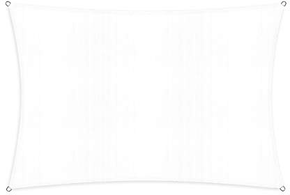 Lumaland Sonnensegel Rechteckig | 2 x 3 Meter | Wetterbeständiger Sonnenschutz inkl. Befestigungsseile | Terrasse, Garten & Balkon Schattenspender aus HDPE mit UV Schutz [Weiß]