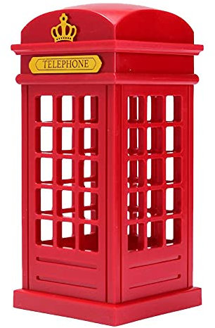 Nachttischlampe, Vintage London Telefonzelle Entworfen Motiv Lampen Dimmbare LED Lampe Touch Sensor für Schlafzimmer Studenten Wohnheim Beleuchtung Home Bar Dekoration und USB Cable (Mit Batterie).