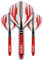 RED DRAGON Dart Flight and Schäfte Kombi Rot - 4 Sätze Standardflüge und 4 Sätze Medium Nitrotech Schäfte pro Packung