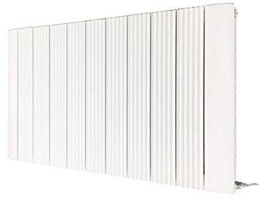 Cariad White 1030mm (w) x 500mm (h) Double Panel Horizontal Electric Aluminium Radiator - PRE FILLED - Supplied With 700W PTC Electric Heating Element