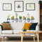 kina - UVCD0055 Wandaufkleber Stickers Sukkulenten Blumen Kaktus Wanddekoration Wohnzimmer Küche Schlafzimmer Eingang - 80x20 cm
