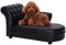 PawHut Sofa Chaise Longue Ottomane für Haustiere, Schwarz, 82,5 x 45 x 41,5 cm