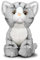 Animigos Plüschtier Katze grau tabby, Stofftier im realistischen Design, kuschelig weich, ca. 19 cm groß
