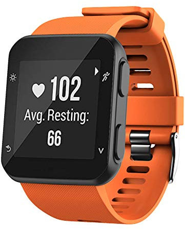 WIIKAI Ersatzarmbänder für Garmin forerunner 35 Armband (kompatibel für Garmin forerunner 35) Silikonband. (Orange)