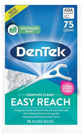 DenTek, Complete Clean Floss Picks 75 Zahnseide, 3 Stück, 225 Stück