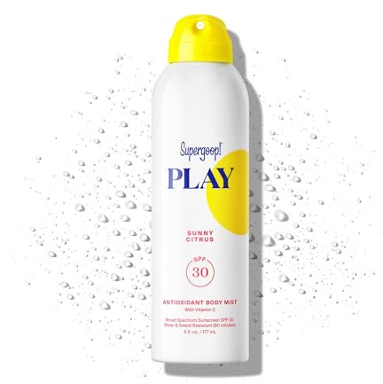 Supergoop! PLAY SPF 30 Antioxidant Body Mist w/Vitamin C - 6 fl oz - Broad Spectrum Sunscreen Spray - Great for Active Days - Sunny Citrus