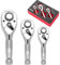 TOMMARS Kurzer Ratschen-Set, 1/4 Zoll, 3/8 Zoll, 1/2 Zoll Antrieb Ratschengriffschlüssel, 72 Zähne, Schnellspanner, umkehrbar