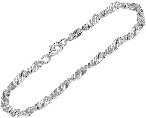 NKlaus Armband 925 Sterling Silber 19cm Singapurkette gedreht Herren Armkette Neu glanz 12589