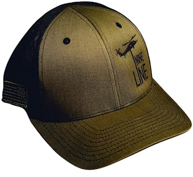 Nine Line Snapback Dropline Hat - Verstellbare Baseball Cap mit Mesh - Gestickte Amerikanische Flagge und NL Dropline
