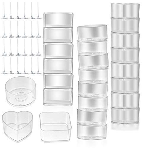 30 Pièces Bougeoirs pour Bougies Chauffe Plat, 100 Pièces Mèches Bougies, Porte Bougies pour Bougies Chauffe-plat, Pots de Fonte de Cire, Porte-moules, Fabrication de Bougies pour Mariages