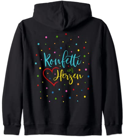 Konfetti Spruch Fasching Karneval Kostüm Konfetti im Herzen Kapuzenjacke