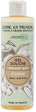 JEANNE EN PROVENCE - Gel Douche BIO - Parfum Pomme - Nettoie, Nourrit & Parfume - Gel douche pour Peaux Sèches - 98% d'Ingrédients d'Origine Naturelle - Fabriqué en France à Grasse - 250 ml